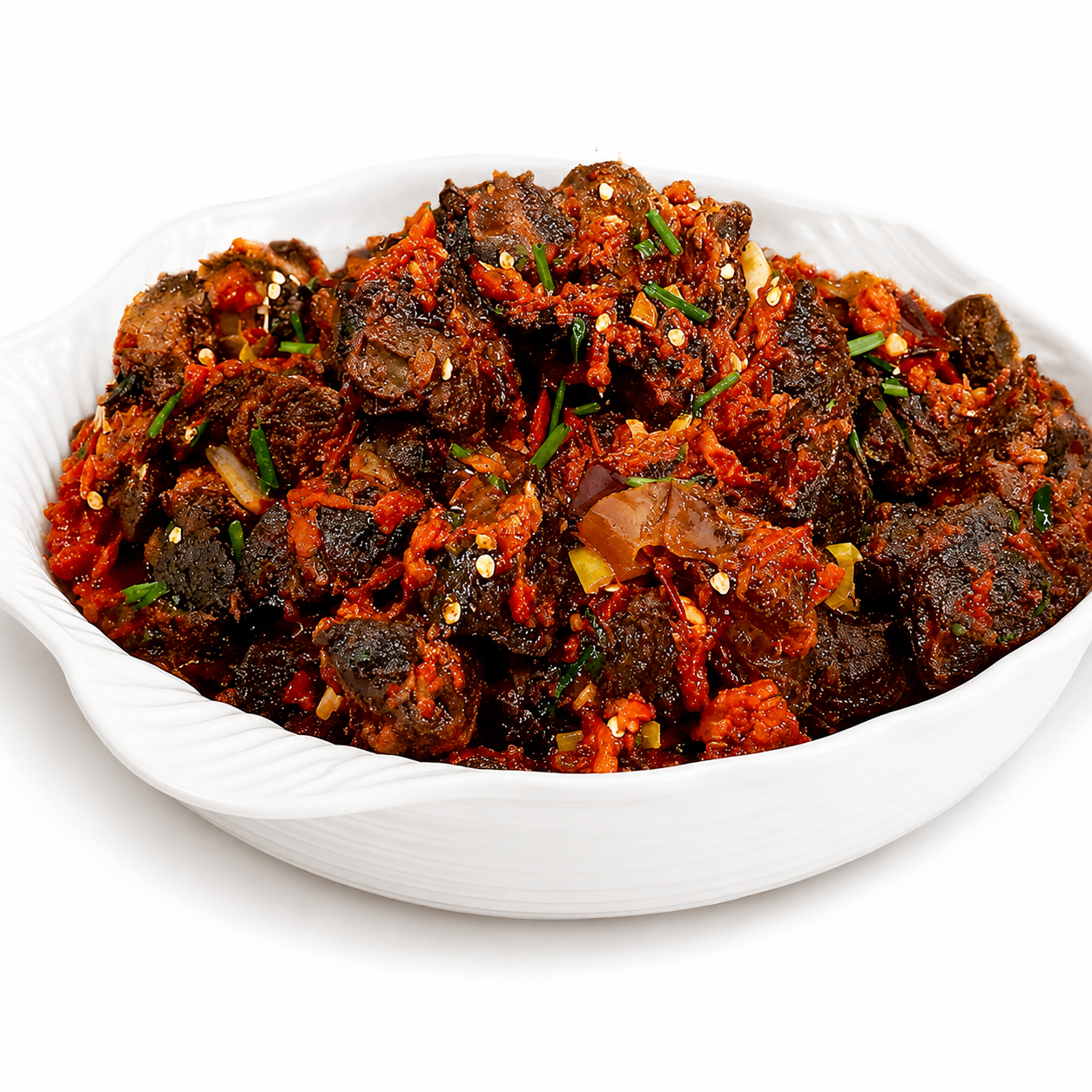 Peppered gizzard — Gizzards fried crisp and tossed in pepper sauce