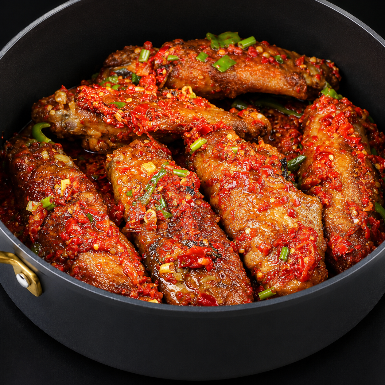 Peppered turkey — Turkey wings glazed in a hot, garlicky pepper sauce