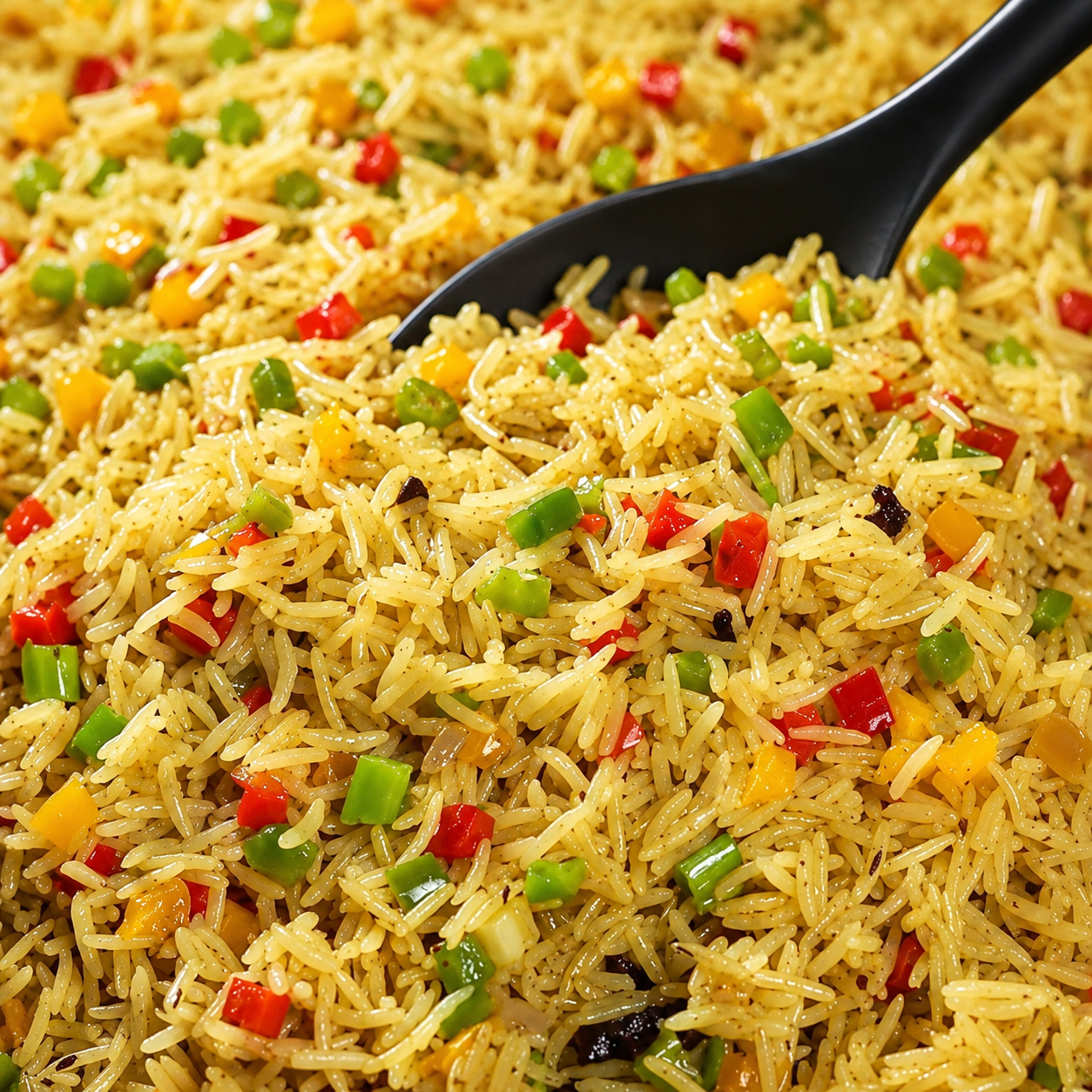 Nigerian fried rice — Party-style rice tossed with sweet peppers and vegetables